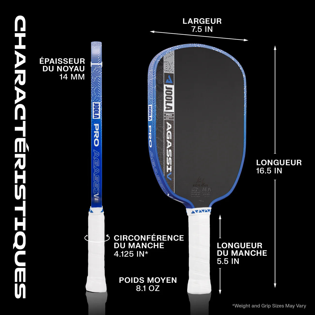 JOOLA - Agassi Pro V 16MM Pickleball Paddles